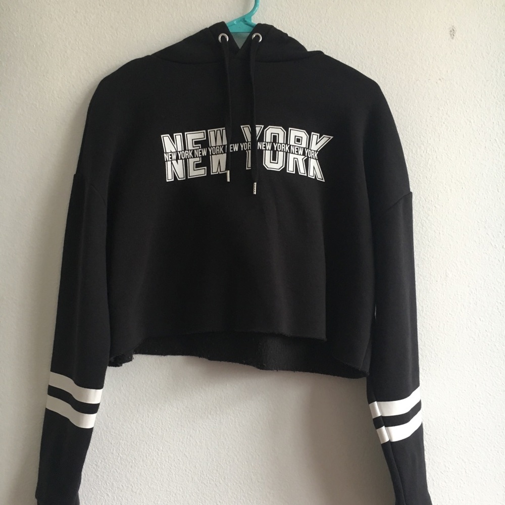 “New York” crop top hoodie